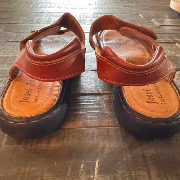 Women's Josef Seibel Sandals Brown Leather Size 8-8.5 US; 39 EU - Picture 3 of 11